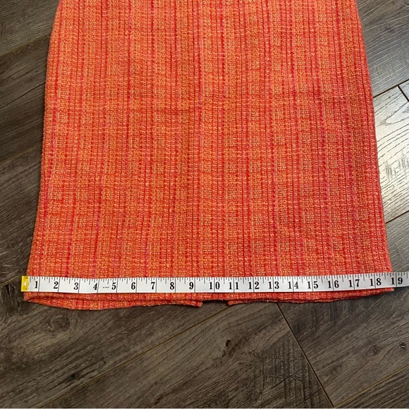 J.Crew No.2 Pencil skirt woven tweed orange pink - Picture 5 of 12